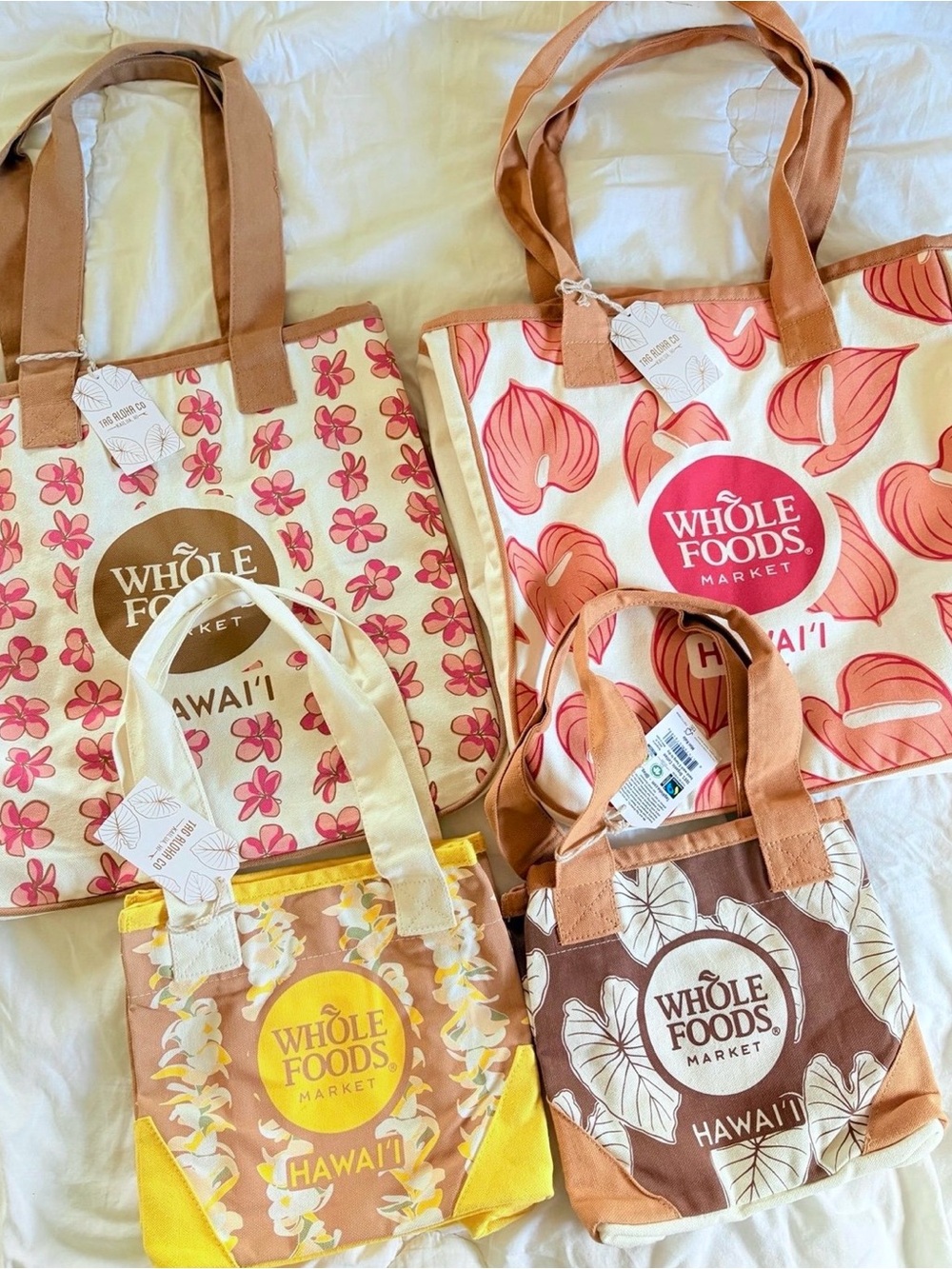 BRAND NEW* Whole Foods Market Hawaii Tote Bag Bundle (4)